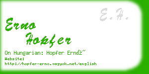 erno hopfer business card